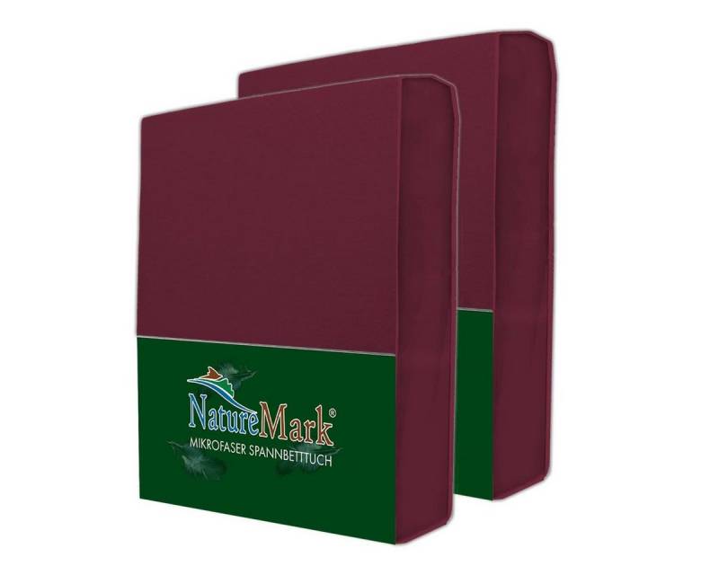 NatureMark Spannbettlaken 2er Pack Mikrofaser Spannbettlaken, Polyester, Gummizug: rundum, (2 Stück), rot) von NatureMark