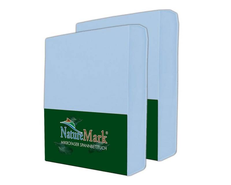 NatureMark Spannbettlaken 2er Pack Mikrofaser Spannbettlaken, Polyester, Gummizug: rundum, (2 Stück), blau) von NatureMark