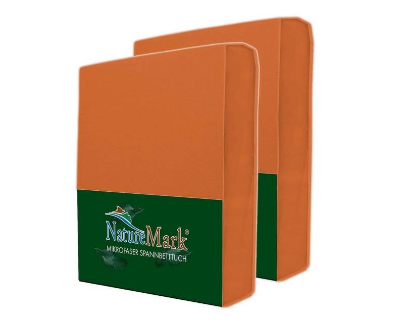 NatureMark Spannbettlaken 2er Pack Mikrofaser Spannbettlaken, Polyester, Gummizug: rundum, (2 Stück), Terrakotta) von NatureMark
