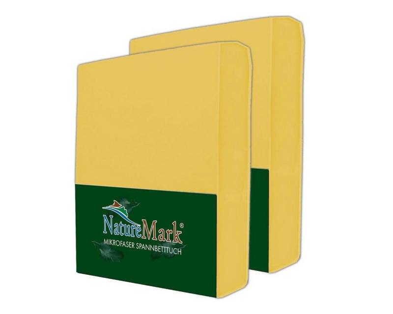 NatureMark Spannbettlaken 2er Pack Mikrofaser Spannbettlaken, Polyester, Gummizug: rundum, (2 Stück), Gelb) von NatureMark