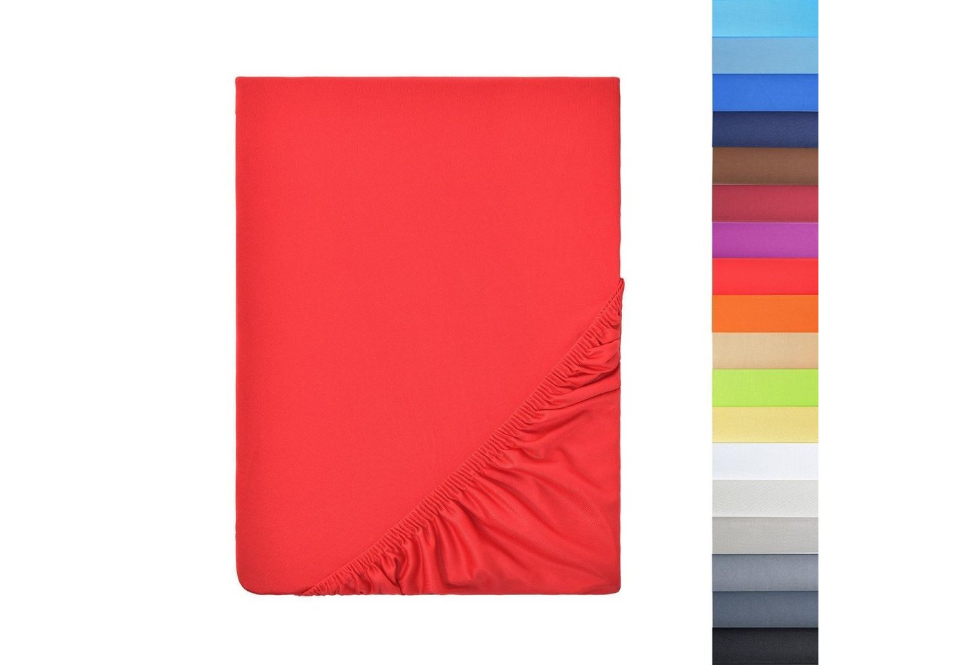 Spannbettlaken Microfaser Spannbettlaken, NatureMark, Polyester, Gummizug: rundum, viele Größen und Farben Markenware, 120x200 cm, Rot von NatureMark