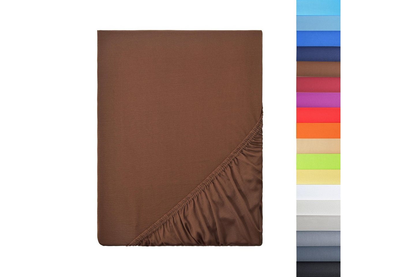 Spannbettlaken Microfaser Spannbettlaken, NatureMark, Polyester, Gummizug: rundum, viele Größen und Farben Markenware, 90x200cm, Schoko braun von NatureMark