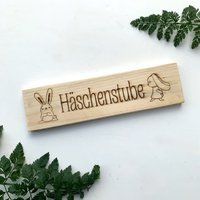 Holzschild "Häschenstube" Für Den Kaninchenstall, Hergestellt Aus Alten Paletten von NatureRoadshop