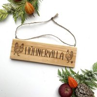 Holzschild " Hühnervilla" Und "Hühnerstall" Vintage Mit Branding von NatureRoadshop