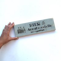 Lustiges Schild "Bier Annahmestelle" Geschenk Für Ihn von NatureRoadshop