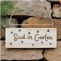 Sind Im Garten, Türschild, Holzschild, Schild Aus Alten Paletten von NatureRoadshop