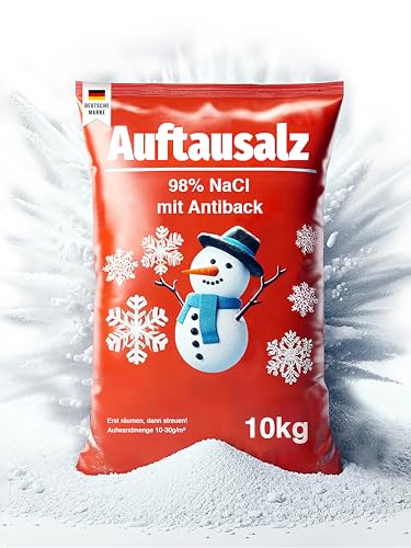 Auftausalz oder Streusalz 10kg ist der perfekte Schnee Salzstreuer - Schützen Sie Ihre Liebsten! Unser Winterstreumittel sichert Ihre Wege im Winter | Streugut aus 98% Nacl | Natureflix (10 kg) von Natureflix