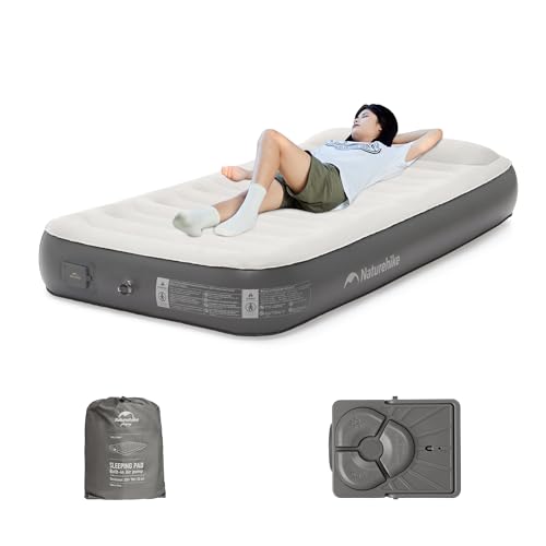 Naturehike Luftmatratze 1 Personen mit wiederaufladbarer elektrischer Luftpumpe 200×100×25cm Selbstaufblasbare Luftbett Premium-Gästebett Camping Heimgebrauch aufblasbare Matratze von Naturehike