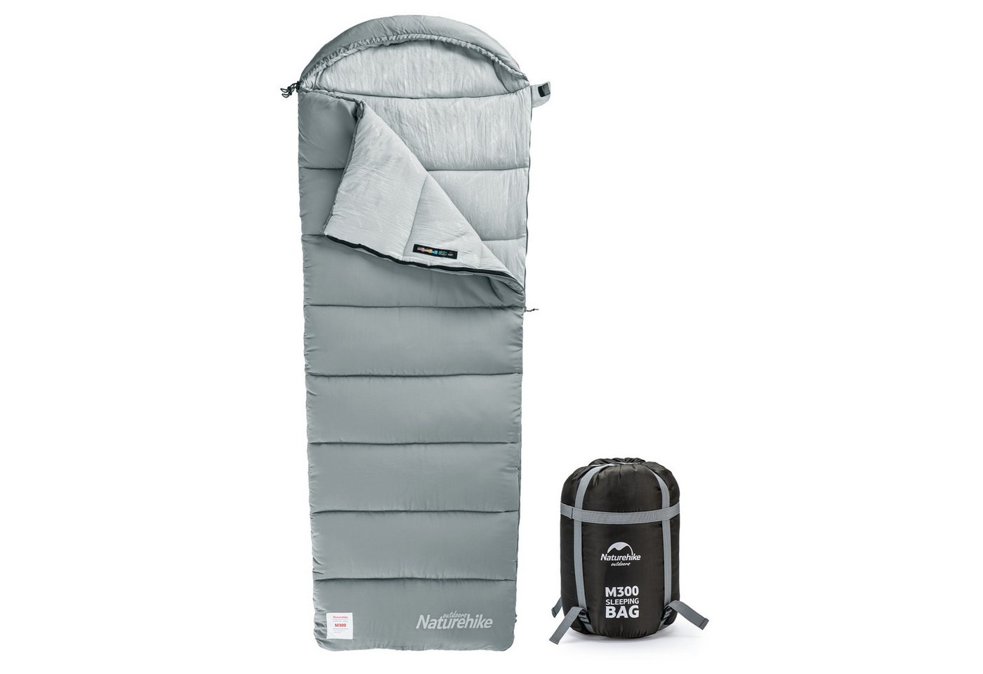 Naturehike Schlafsack Tragbarer Baumwollschlafsack mit Kapuze, M180/M300, Hochwertiger Baumwolle, Leicht, Tragbar und Spleißbar von Naturehike