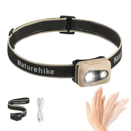Naturehike Stirnlampe LED 400 Lumen IP66 Wasserdicht | Wiederaufladbare Stirnlampe für Joggen, Camping & Outdoor Nur 72g Leicht von Naturehike