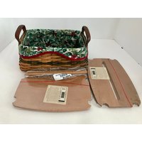 Longaberger Signiert Weihnachtsbaum Trimmen Behandelt Korb Set Mit 2 Deckel Und Spulen von NaturelandCandles