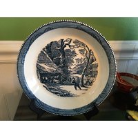 Vintage Currier & Ives A Snowy Morning Muster 10" Tortenplatte von NaturelandCandles