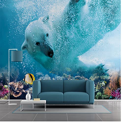 Fototapete 3D Effekt Tapete Eisbär Unterwasserwelt 3D Tapeten Wandbilder Wohnzimmer Schlafzimmer Kinderzimmer Dekoration Wanddeko von Naturempress