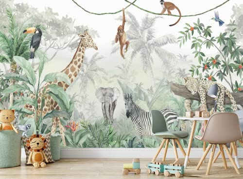 Naturempress Fototapete 3D Effekt Tapete Dschungel-Tier 3D Tapeten Wandbilder Wohnzimmer Schlafzimmer Kinderzimmer Dekoration Wanddeko von Naturempress