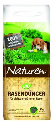 Naturen 8864 Bio Rasendünger - Organischer Volldünger mit natürlicher Langzeitwirkung für Sport,- Spiel - und Zierrasen - 10 kg für 250 m² von Naturen
