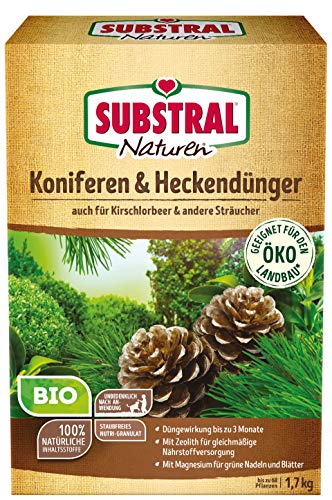 Substral Naturen Bio Koniferen- und Heckendünger, Organisch-mineralischer Volldünger für Nadelgehölze und Hecken, 1,7 kg von Substral