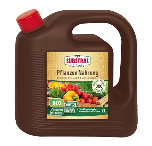 Substral Naturen Bio Pflanzen-Nahrung, pflanzlicher, veganer Flüssigdünger für Zierpflanzen, Obst & Gemüse, 2 L von Substral