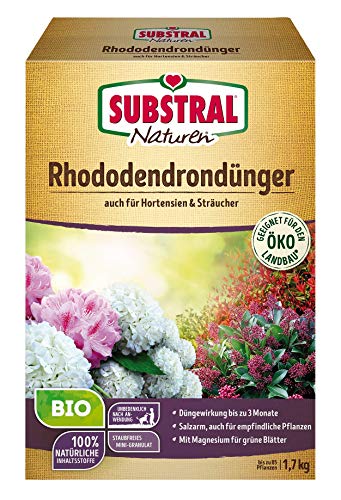 Substral Naturen Bio Rhododendron Dünger für Rhododendren und Hortensien, Nadelgehölze und Sträucher, 1,7 kg von Substral