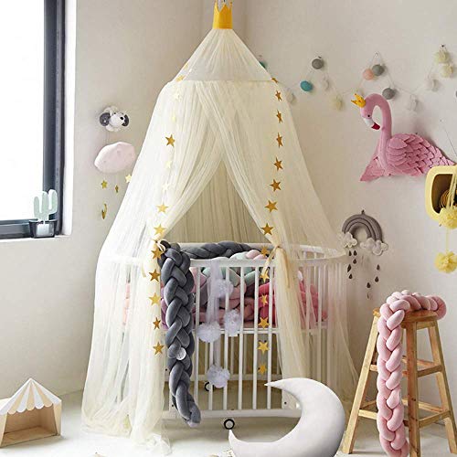 Naturer Hellgelb Baldachin Kinderzimmer Mädchen Tüll Prinzessin Betthimmel Babybett Kinderbett Durchsichtig Moskitonetz Babyzimmer Kinderzimmer Deko von Naturer