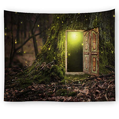 Naturer Psychedelic Wandteppich Wald Sternenhimmel 230x150cm 3D Dschungel Baum Sommer Wandbehang Spirituell Tapisserie Tapestry Wandtuch Wandkunst Dekore Tischdecke Wanddekor von Naturer