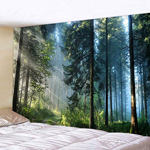 Naturer Wald Wandteppich 180x230 Baum Sonnenaufgang Tapestry Landschaft Dschungel Wandbehang Tapisserie von Naturer