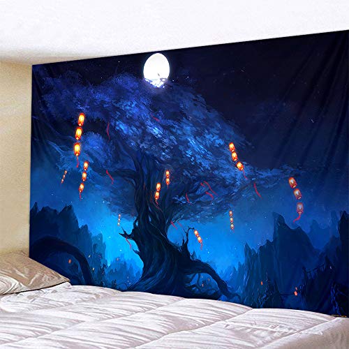 Naturer Wald Wandteppich Himmel in Wald 180x230cm Wandbehang Tapisserie Nacht Boho Psychedelic Wandtuch Hausdeko für Wohnzimmer Schlafzimmer von Naturer
