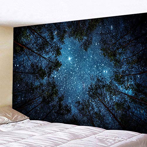 Naturer Wandteppich Wald Sternenhimmel 150x230 Landschaft Wandbehang Mandala Tapisserie Hippie Indisch Wandtuch Bohmen Strand Laken Tischdecke Strandtuch von Naturer