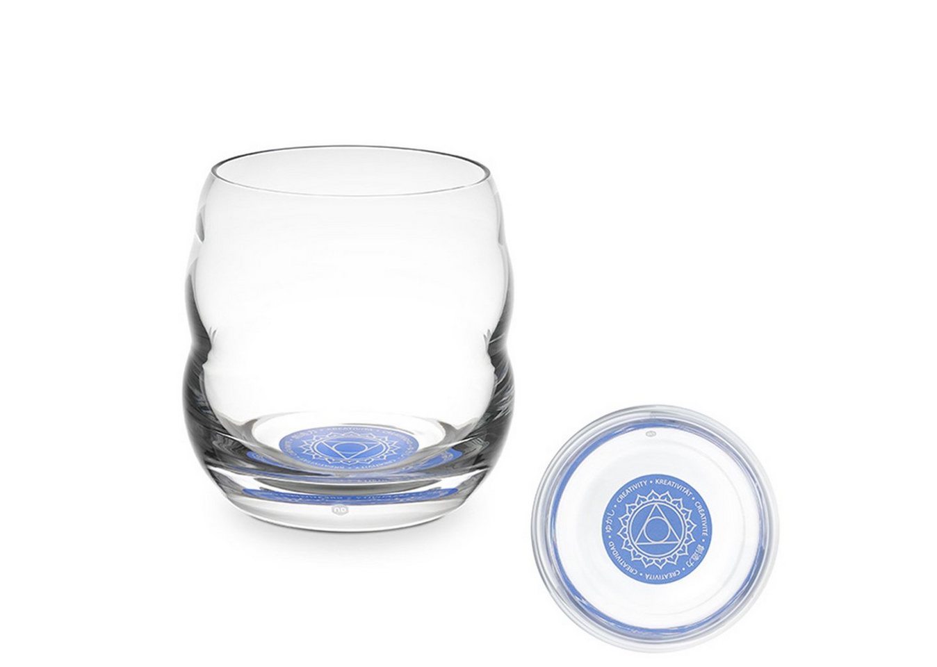 Natures-Design Glas Mythos Chakra Hals-Chakra, Bleifreies Glas, Affirmation Kreativität 0.25l von Natures-Design