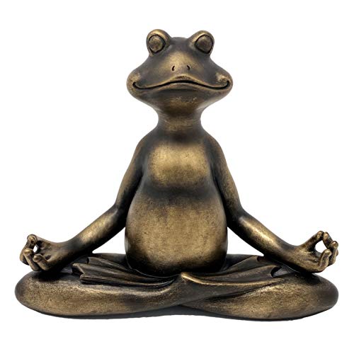 Nature's Mark Meditierende Yoga-Frosch-Statue, 15,2 cm hoch, Kunstharz, Dekoration für Tisch, Wohnzimmer, Schlafzimmer, Büro, Schreibtisch, Schrank, Regal von Natures Mark