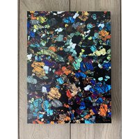 Pyroxen in Blau Und Gelb - Rock Natur Unter Dem Mikroskop Leinwanddruck Wandkunst von NaturesLittleArt