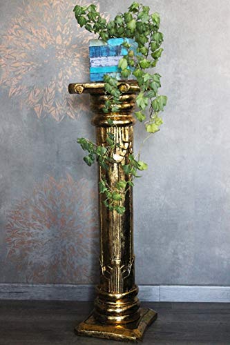 Naturesco Blumensäule Säule griechisch römisch massiv Holz Gold antik Höhen 60cm 80cm 100cm 120cm LengthRange 100cm von Naturesco