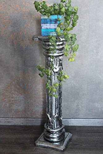Naturesco Blumensäule Säule griechisch römisch massiv Holz Silber antik Höhe 60cm 80cm 100cm 120cm LengthRange 100cm von Naturesco