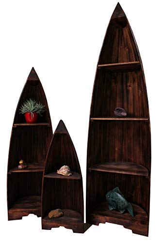 Naturesco Exotisches Bootsregal Regal Boot Holz Dunkelbraun erhältl. Höhen 195cm, 145cm, 95cm LengthRange 145cm von Naturesco
