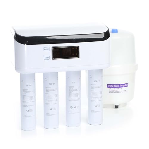 Naturewater NW-4-75RODT Osmoseanlage 285L/Tag, 4-Stufen Trinkwasser Umkehrosmoseanlage mit Display und Filterwechselerinnerung von Naturewater