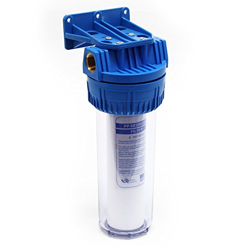 Naturewater NW-BR10A 1 Stufen Wasserfilter, 5 µ, 20,67 mm (1/2") Filtereinsatz, Ø60 mm PP Kartusche, Filter Wandhalterung, Filterschlüssel, Sedimentfilter von Naturewater