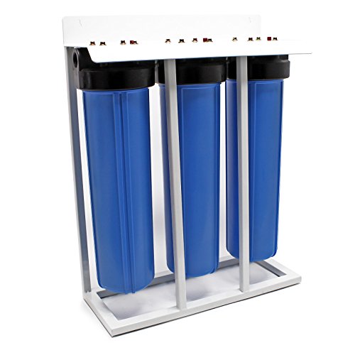 Naturewater NW-BRL03-LS3 3 Stufen Wasserfilter, 5 µ, 32,89 mm (1"), Ø113 mm PP Kartusche, Filter Wandhalterung, Filterschlüssel, Sedimentfilter Aktivkohleblock Aktivkohlegranulat von Naturewater