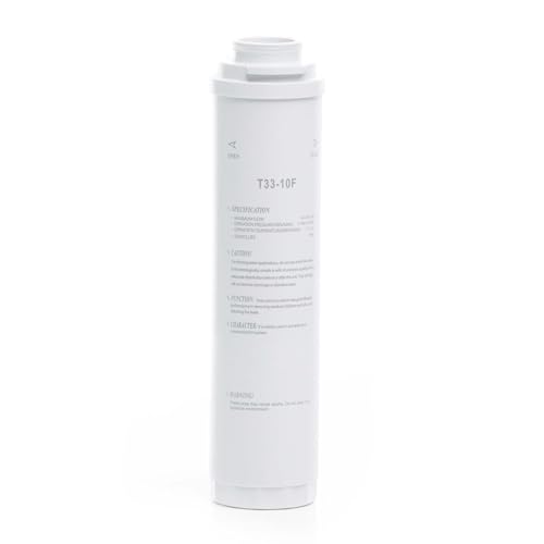 Naturewater T33-10F Inline Aktivkohleblock Filter, Ersatz Wasserfilter, Inline Kartusche, Postfilter Nachfilter Hauswasserfilter für Trinkwasser Umkehrosmoseanlage von Naturewater