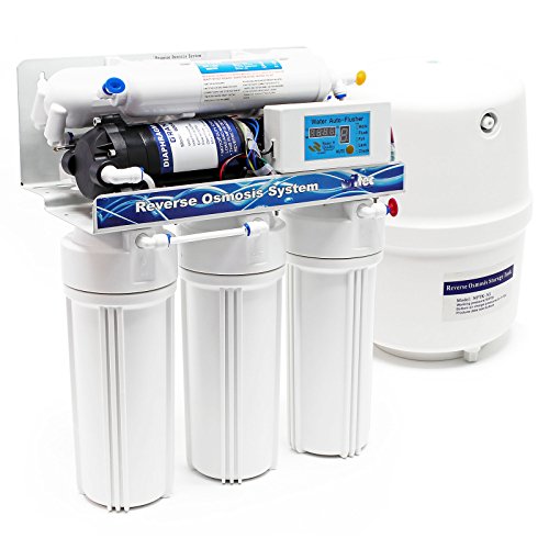 Naturewater NW-RO50-D1 Umkehrosmoseanlage 190 L/Tag, 5-stufiges Trinkwasser Filtrationssystem, Osmose System mit Druckerhöhungspumpe von Naturewater