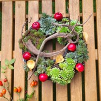 Tischdeko Für Den Herbst - Sukkulenten Kranz Aus 100 % Recyceltem Altpapier Kompostierbar, in Trendiger Schwarzer Optik. Led von Naturgeflechte