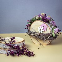 Tischdeko Mit Holz Und Blumen -Charmante Birkenscheiben in Drei Farben. Kleine Geschenkidee Im Landhausdeko Stil. Ausgefallene Deko Aus von Naturgeflechte