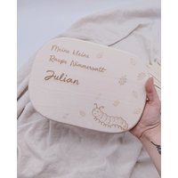 Personalisiertes Vesperbrettchen, Kinderbrettchen Raupe Nimmersatt, Frühstücksbrett Extra Groß von NaturgravurJW