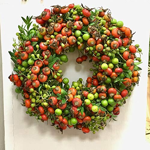 Kranz Herbstkranz für Tür und Tisch Früchtekranz | Türkranz Tischkranz Kerzenkranz Dekokranz | handgebunden aus frischen Meliabeeren, Liguster, Buchs, Moos und Hagebutten | Natur Grün Rot | D 27 cm Kranz Herbstkranz für Tür und Tisch Früchtekranz | Türkranz Tischkranz Kerzenkranz Dekokranz | handgebunden aus frischen Meliabeeren, Liguster, Buchs, Moos und Hagebutten | Natur Grün Rot | D 27 cm von Naturgut - Andrea Nehrenberg