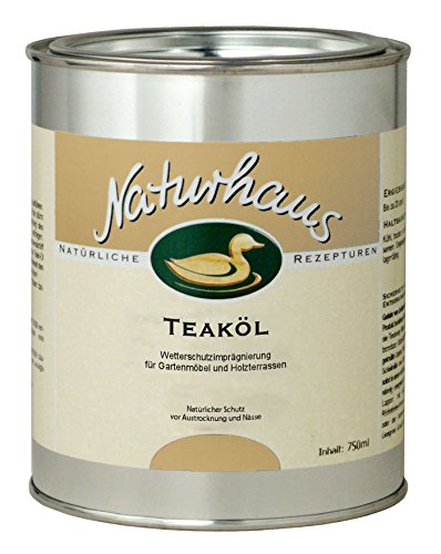 NATURHAUS NATURFARBEN Teaköl, 1 Stück, teak, 750 ml von Naturhaus Naturfarben