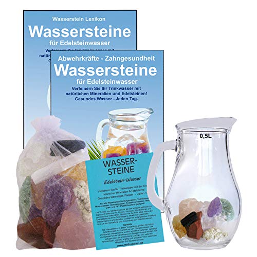 Wassersteine EDELSTEINWASSER Set 300g EDELSTEINE RUHE & ENTSPANNUNG zum WASSER energetisieren + 0,5L Glaskrug Karaffe. 5-tlg SET zur Wasseraufbereitung. Mit TÄSCHCHEN & ANLEITUNG. 90036-1 Wassersteine EDELSTEINWASSER Set 300g EDELSTEINE RUHE & ENTSPANNUNG zum WASSER energetisieren + 0,5L Glaskrug Karaffe. 5-tlg SET zur Wasseraufbereitung. Mit TÄSCHCHEN & ANLEITUNG. 90036-1 von Naturheilmittel Heilsteine + Wassersteine Methusalem GmbH Neu-Ulm
