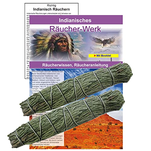 2 x ZEDER Zedernspitzen Smudge 12-14 cm Kräuter Bündel. Räuchern + Ausräuchern + Hausreinigung + Rauhnächte mit Booklet. 81028-2 von Naturheilmittel Heilsteine Methusalem GmbH Neu-Ulm