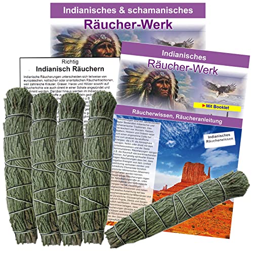 5 x ZEDER Zedernspitzen Smudge 10-12 cm Kräuter Bündel. Räuchern + Ausräuchern + Hausreinigung + Rauhnächte mit Booklet. 81249-5 von Naturheilmittel Heilsteine Methusalem GmbH Neu-Ulm