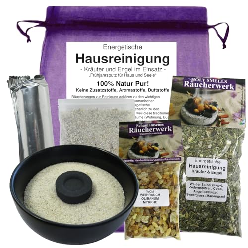 Energetische HAUSREINIGUNG 6-TLG RÄUCHER-Set Kräuter und Engel zum RÄUCHERN für Haus + Wohnung mit Weihrauch + Myrrhe + Salbei + Sweetgrass + Angelika + RÄUCHERSCHALE + ZUBEHÖR 81043-SWOM Energetische HAUSREINIGUNG 6-TLG RÄUCHER-Set Kräuter und Engel zum RÄUCHERN für Haus + Wohnung mit Weihrauch + Myrrhe + Salbei + Sweetgrass + Angelika + RÄUCHERSCHALE + ZUBEHÖR 81043-SWOM von Naturheilmittel Heilsteine Methusalem GmbH Neu-Ulm