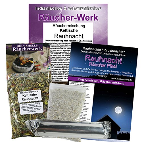 Naturheilmittel Heilsteine Methusalem GmbH Neu-Ulm 6-tlg Keltisches Rauhnacht Räucherset: 22-Kräuter Räuchermischung mit Räucherkohle, Rauhnachtfibel, Räucherzubehör. 81143 von MyTobaQ