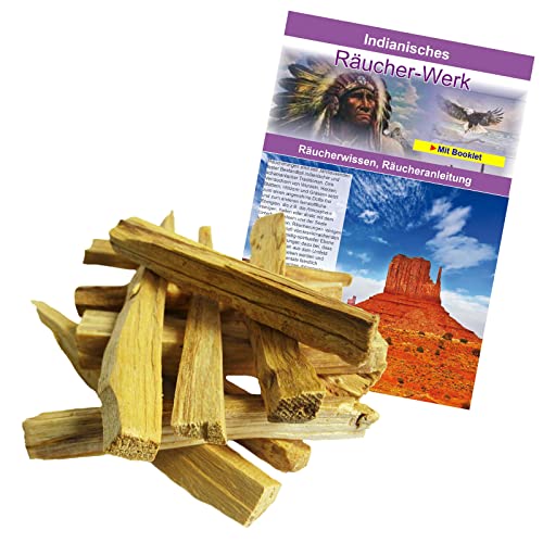 Palo-Santo Räucherholz Holz 12x 6-8cm Sticks Natürliche Räucherstäbchen zum räuchern für Rauhnächte + Schutz + Hausreinigung + Meditation. Mit Räucheranleitung, Beschreibung, Booklet. 81051-8 von Naturheilmittel Heilsteine Methusalem GmbH Neu-Ulm