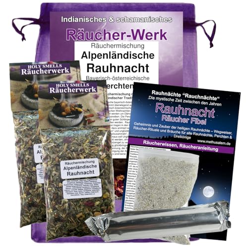 RAUHNÄCHTE: Alpenländische Rauhnacht 6-TLG Räucherset für alle Rauhnächte + Perchten + Dreikönige. 2 x Räucherwerk 30-Kräuter-Räuchermischungen + Anleitung + Rauhnachtfibel + Zubehör. 81182-X2 RAUHNÄCHTE: Alpenländische Rauhnacht 6-TLG Räucherset für alle Rauhnächte + Perchten + Dreikönige. 2 x Räucherwerk 30-Kräuter-Räuchermischungen + Anleitung + Rauhnachtfibel + Zubehör. 81182-X2 von Naturheilmittel Heilsteine Methusalem GmbH Neu-Ulm